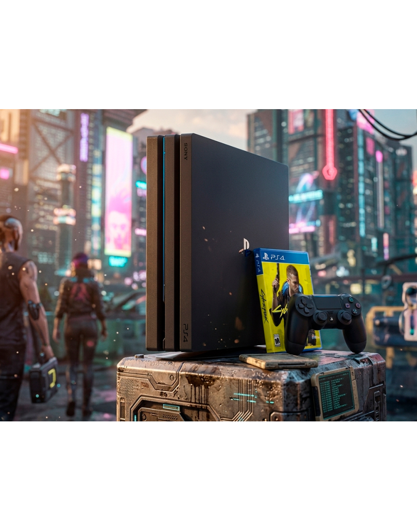 Playstation 4 Pro (1TB) + Диск (Cyberpunk 2077)