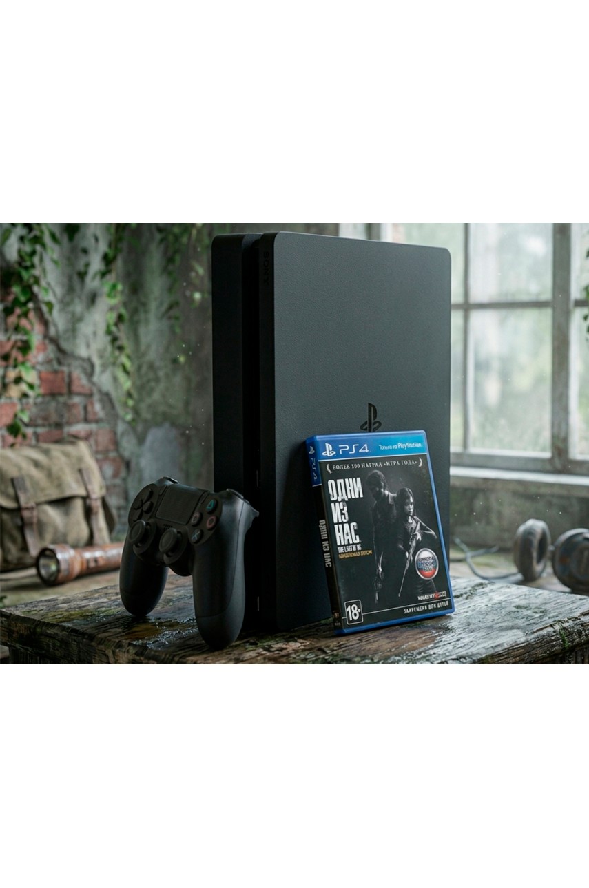 Playstation 4 Slim (500GB) + Диск (Одни из нас)