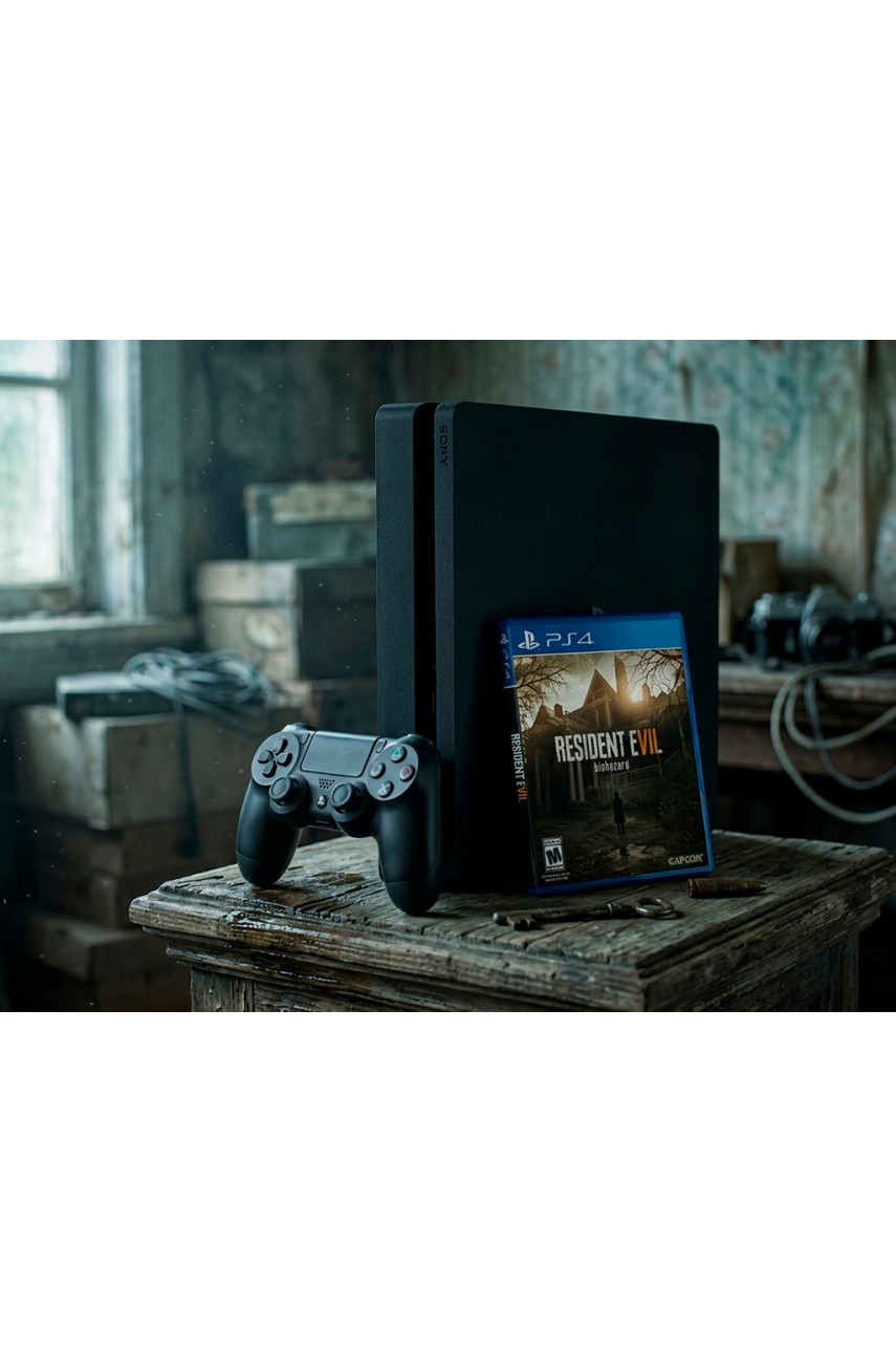 Playstation 4 Slim (1TB) + Диск (Resident evil 7)