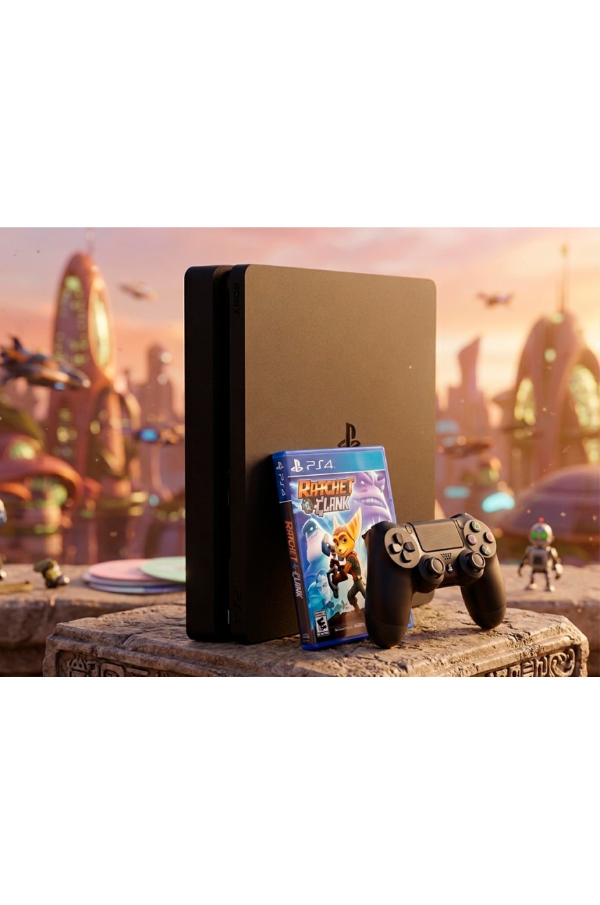 Playstation 4 Slim (500GB) + Диск (Ratchet & Clank)