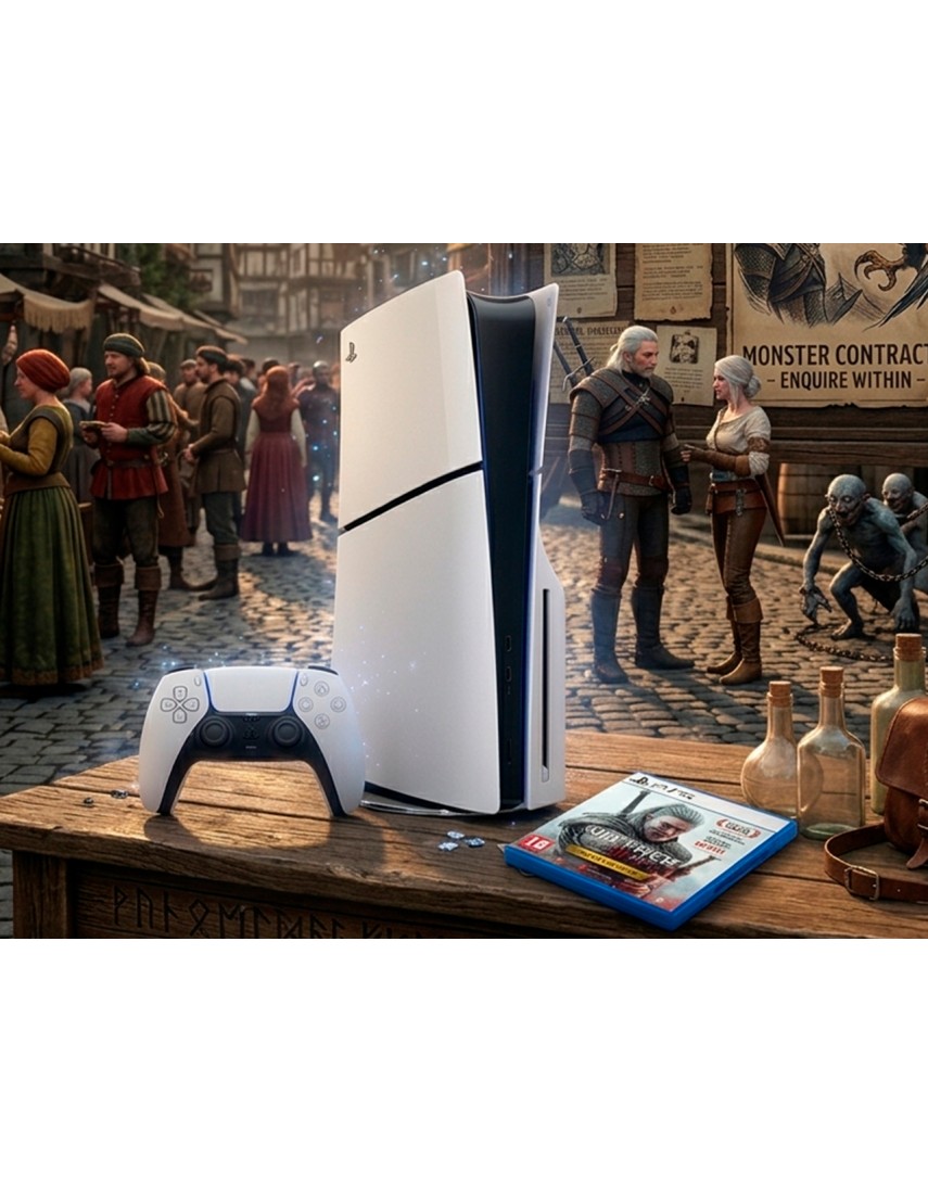 Playstation 5 Slim (PS5) (Б/У) + Ведьмак 3 диск