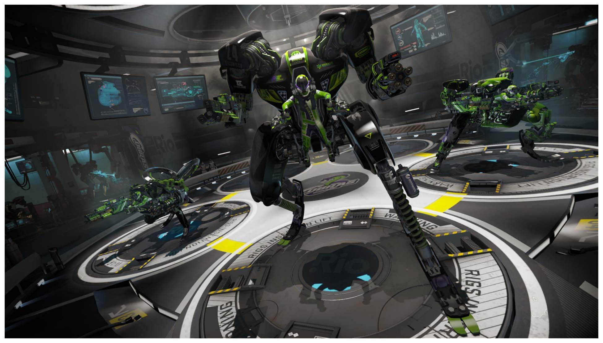 Со скольки игры будущего. Rigs: Mechanized Combat League. Rigs ps4 VR. Игры будущего. Игра про роботов.